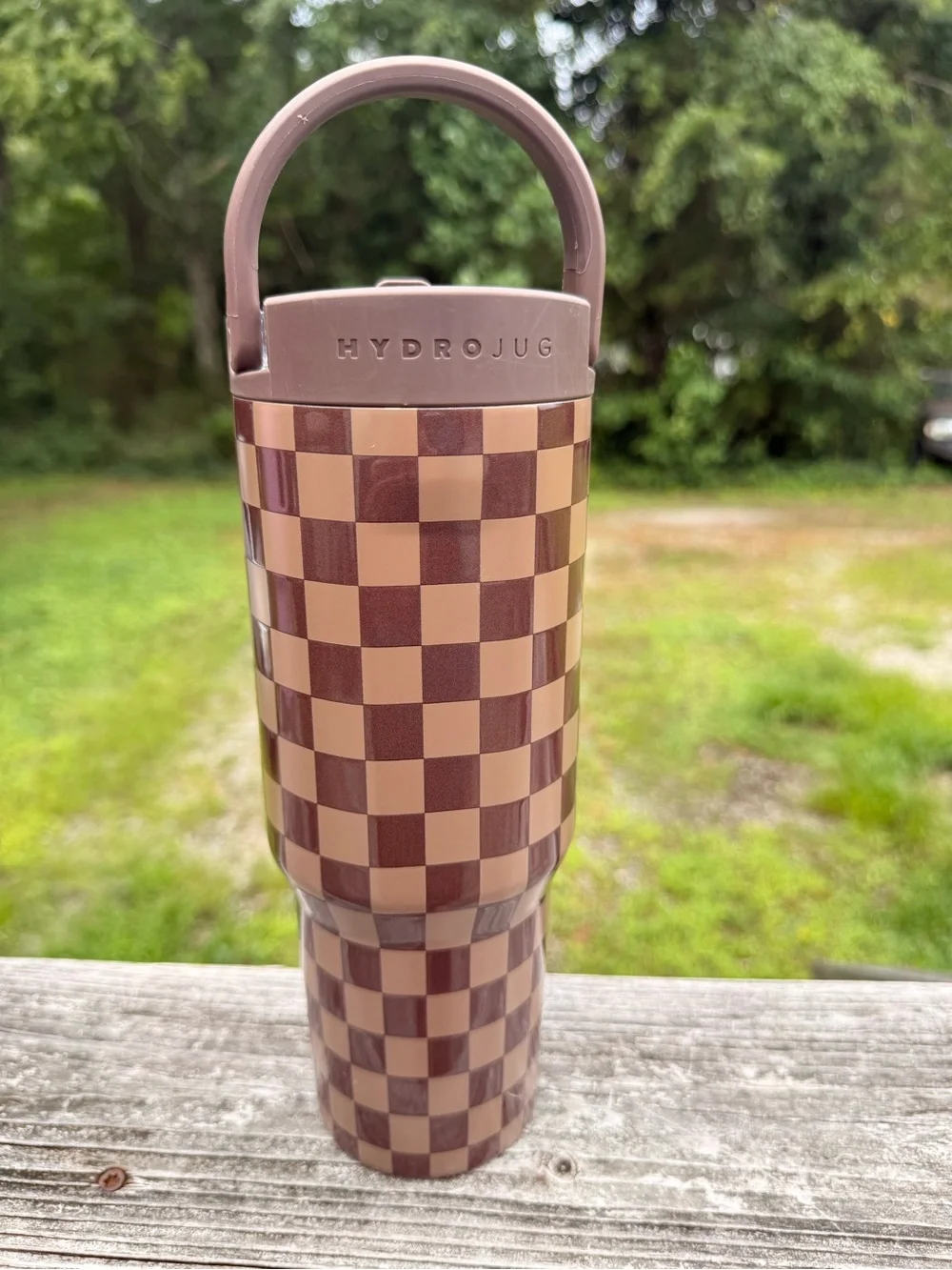 HydroJug Checkerboard Tumbler - Brown & Tan